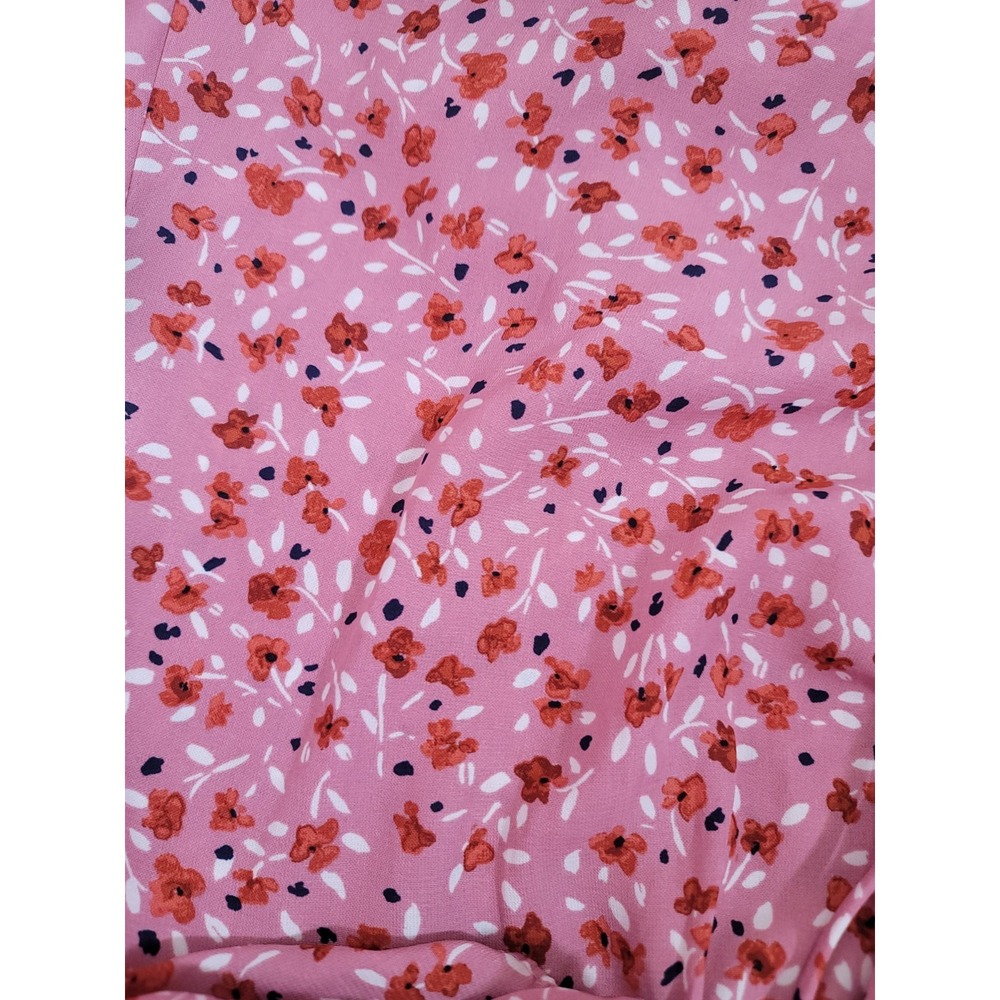 Trixxi Sz XL pink ditsy floral print puff sleeve Smocked mini dress Junior's - Picture 10 of 16